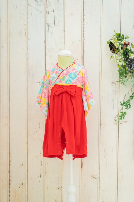 女の子の袴(レッド)80cm