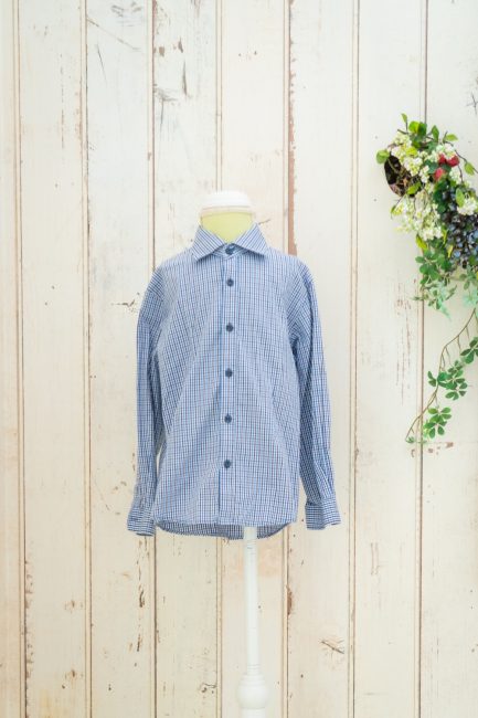 ブルーチェックシャツ120cm
