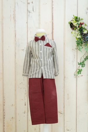 ストライプ×赤セットアップ100cm