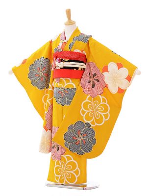 七五三レンタル(7歳女の子袋帯)7320 紅一点 からし色 (正絹)　商品番号： 1AP7320000