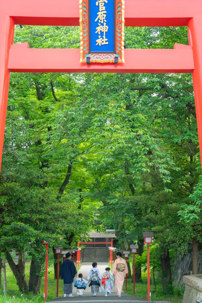 町田菅原神社 七五三出張撮影 家族写真