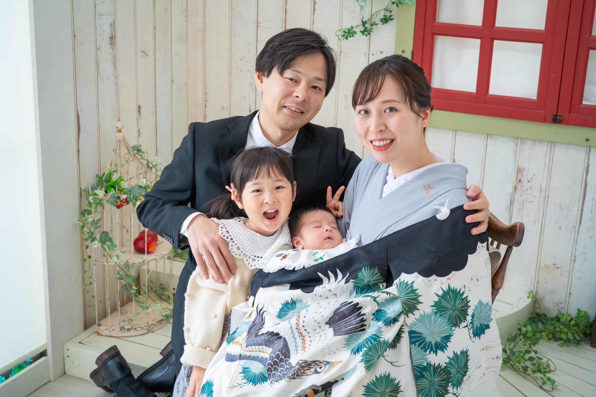 お宮参り 家族写真