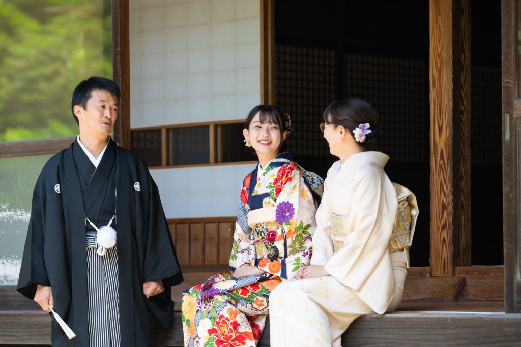 成人式　家族写真