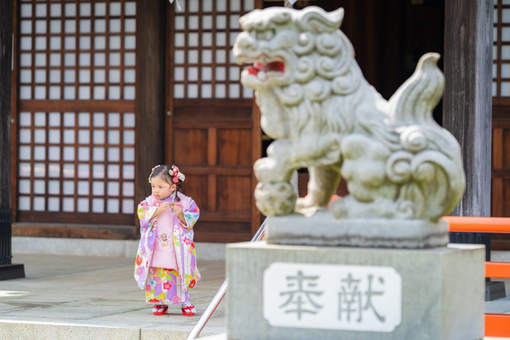 白幡八幡大神で3歳七五三撮影